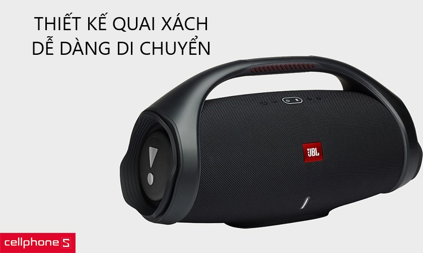 jbl-boombox-2-1-1 Thiết kế khá lớn, trang bị quai xách, dễ dàng khi di chuyển