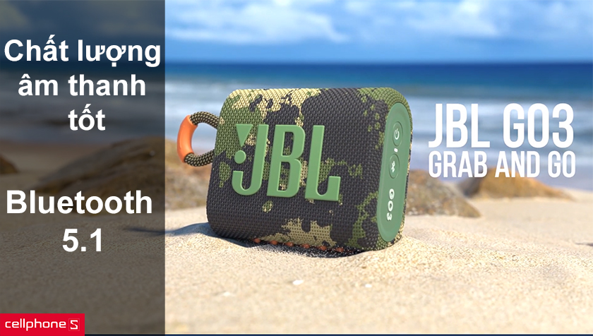 loa-bluetooth-jbl-go-3-3 Chất lượng âm thanh tốt âm lượng vừa, kết nối Bluetooth 5.1