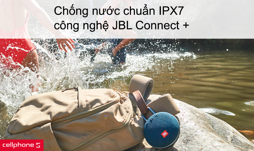 loa-jbl-clip3-3 Chống nước chuẩn IPX7, công nghệ JBL Connect +