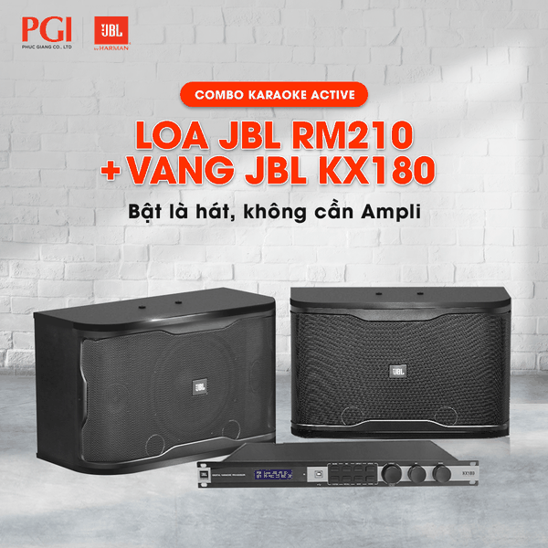 KARA JBL VIP12 - Combo Karaoke active (Loa JBL RM210 + Vang JBL KX180)