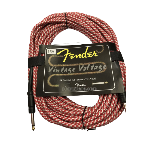 Dây kết nối Guitar hai đầu 6.5 FENDER VINTAGE BLACK/SILVER JACK/JACK 5.40M