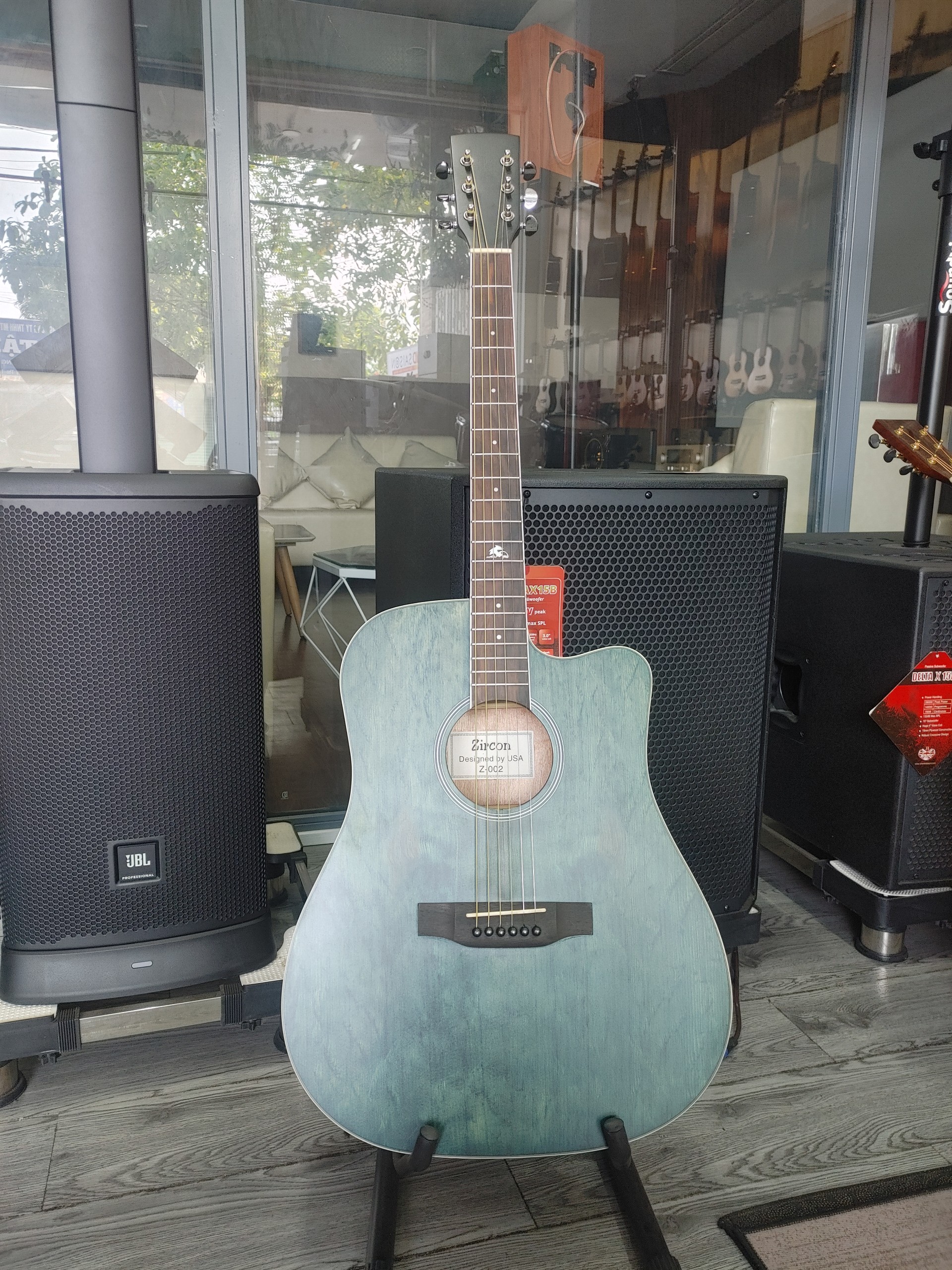 Đàn Guitar acoustic Zircon Z-002 (Màu xanh ngọc)