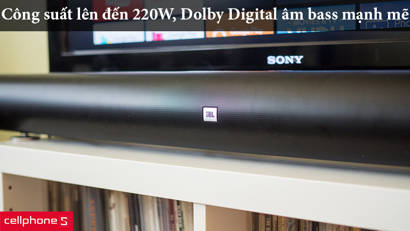 Công suất lên đến 220W, Dolby Digital cho âm bass mạnh mẽ